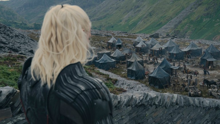 Daemon Targaryen (Matt Smith) overlooks his military camp in House of the Dragon season 2.