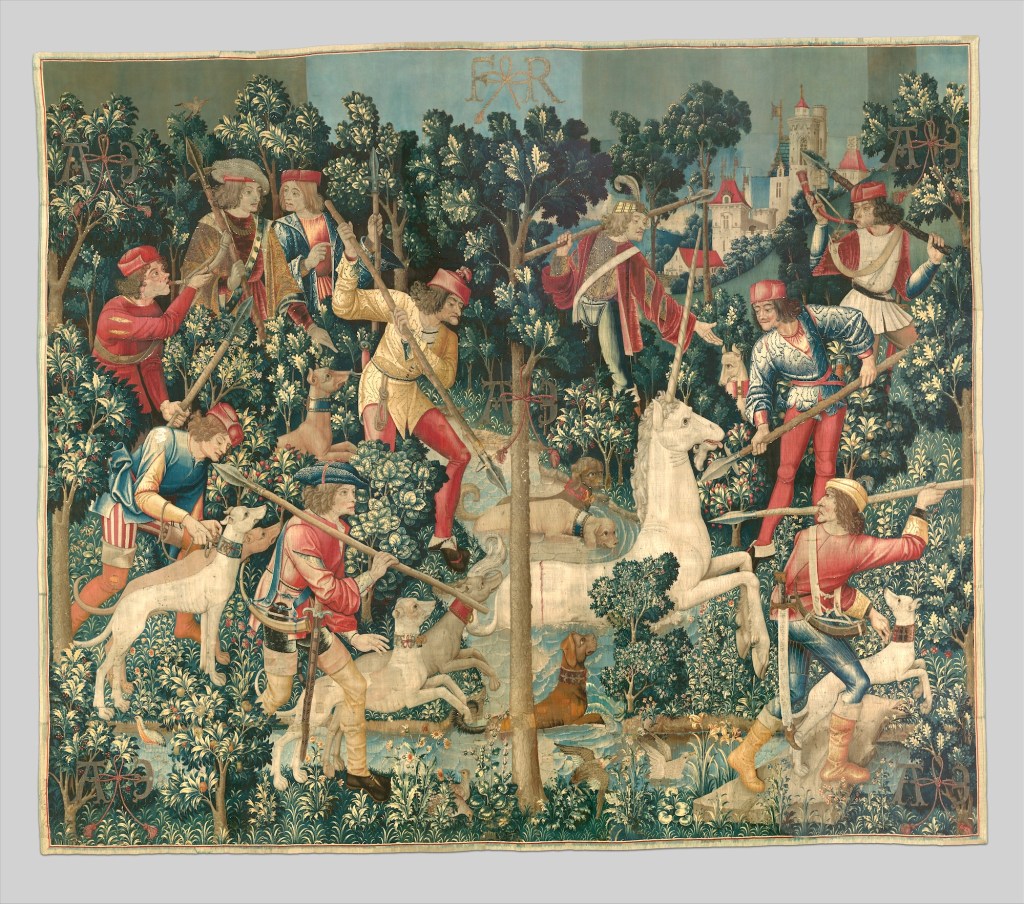 Unicorn Tapestries 3 Unicorn crosses Stream