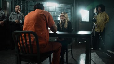 L-R Dennis Quaid as Happy Face and Annaleigh Ashford as Melissa Reed in Happy Face.