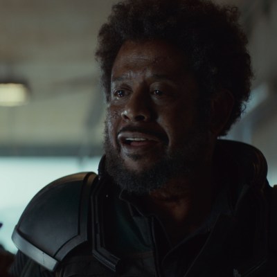 (L-R) Saw Gerrera (Forest Whitaker) and Wilmon Paak (Muhanned Bhaier) in Lucasfilm's ANDOR Season 2, exclusively on Disney+. ©2025 Lucasfilm Ltd. & TM. All Rights Reserved.