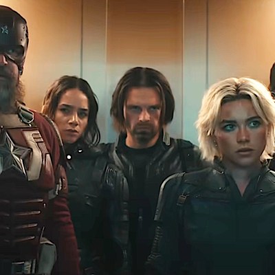 Florence Pugh in the elevator of Thunderbolts