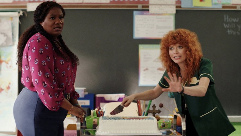 POKER FACE -- Episode 206 -- Pictured: (l-r) Adrienne C. Moore, Natasha Lyon as Charlie Cale -- (Photo by: PEACOCK)