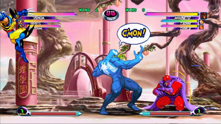 Venom and Magneto in Marvel vs Capcom 2
