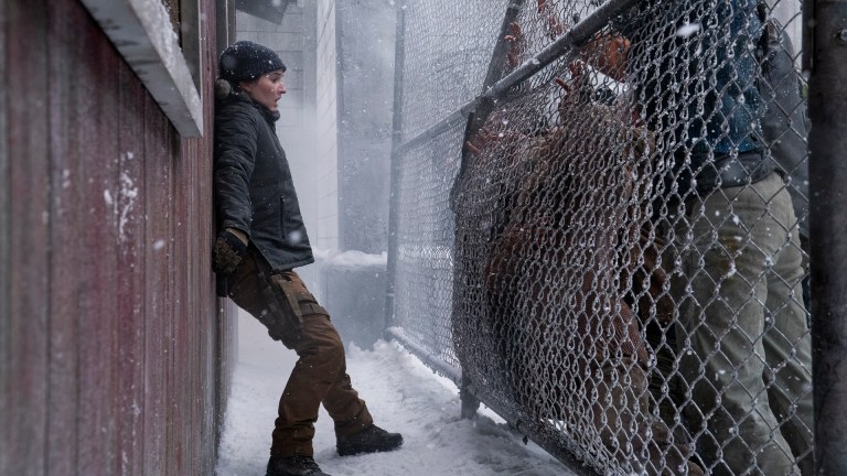 Abby (Kaitlyn Dever) faces off against a horde of infected in The Last of Us season 2