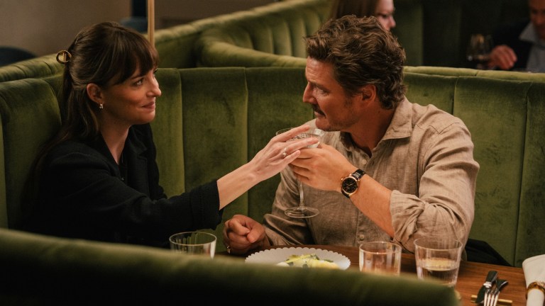 Dakota Johnson and Pedro Pascal in Materialists