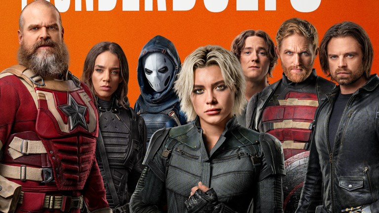 David Harbour and Florence Pugh in Thunderbolts Wheaties Box