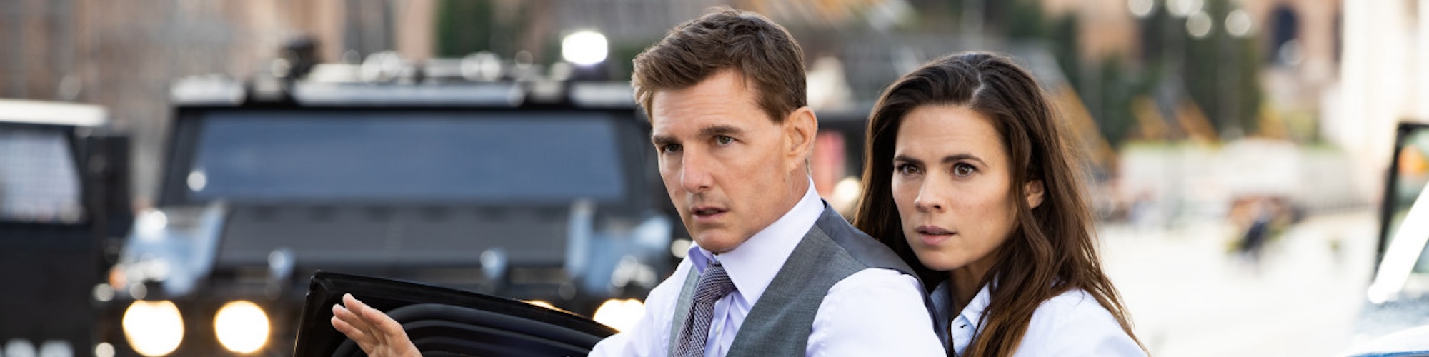 Hayley Atwell and Tom Cruise in MI banner