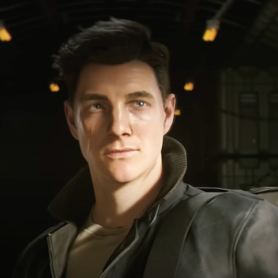 Screengrab of a book-accurate James Bond in 007: First Light. He's young with dark hair and a scar on his face.