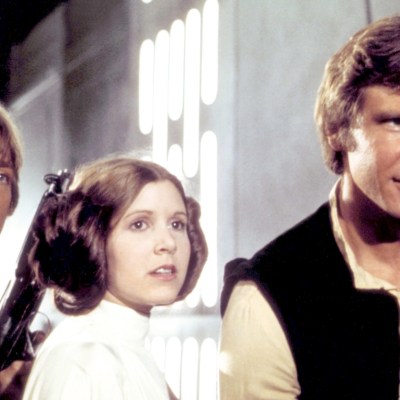 Mark Hamill, Carrie Fisher and Harrison Ford in Star Wars