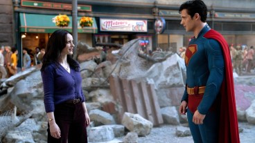 Lois Lane and Superman with Rachel Borsnahan and David Corenswet
