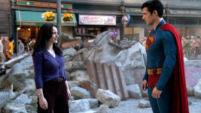 Lois Lane and Superman with Rachel Borsnahan and David Corenswet