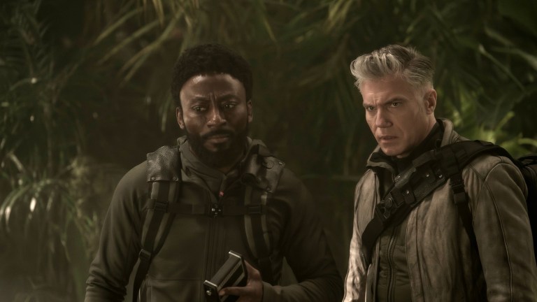 L to R Babs Olusanmokun as Dr. MíBenga and Anson Mount as Capt. Pike in season 3 , Episode 3 of Strange New Worlds streaming on Paramount+. Photo Credit: