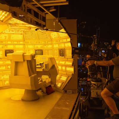Morrow (Babou Ceesay) being filmed on the set of Alien: Earth.