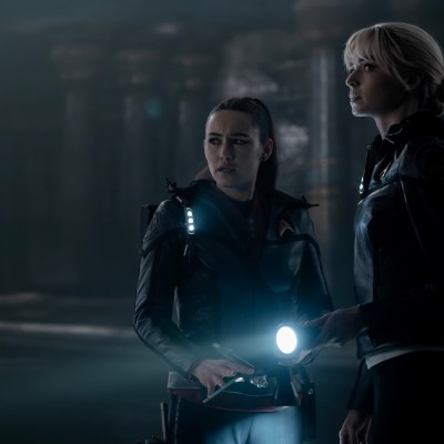 L to R Christina Chong as Laían and Jess Bush as Chapel in season 3 , Episode 5 of Strange New Worlds streaming on Paramount+. Photo Credit: Marni GrossmanParamount+