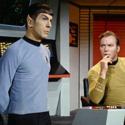 William Shatner and Spock in Star Trek Movie
