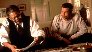Morgan Freeman and Brad Pitt in Seven