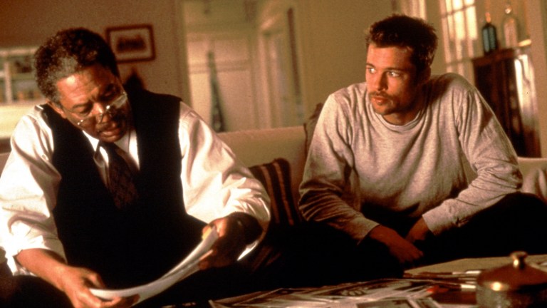Morgan Freeman and Brad Pitt in Seven