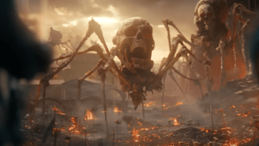 An alternate universe with skull spiders seen in Peacemaker season 2.