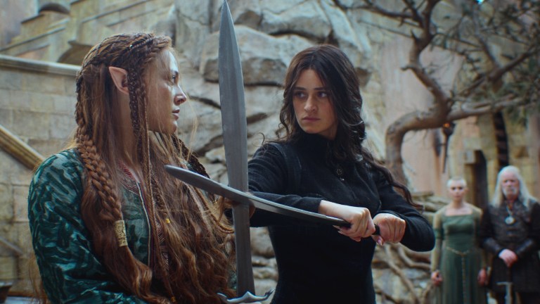 Anya Chalotra and Mecia Simpson in The Witcher season 4.
