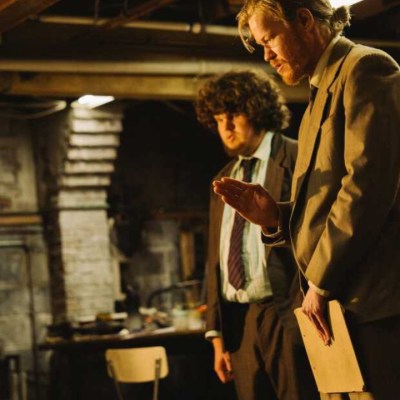 (L to R) Emma Stone as Michelle, Aidan Delbis as Don and Jesse Plemons as Teddy in director Yorgos Lanthimos' BUGONIA, a Focus Features release.