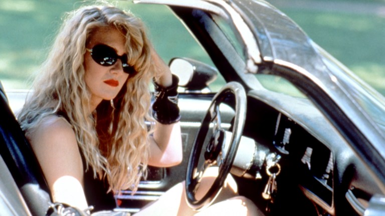 American actress Laura Dern on the set of Wild at Heart, based on the novel by Barry Gifford and directed by David Lynch.