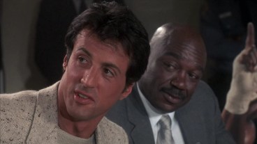 Rocky Balboa at a press conference in Rocky IV.