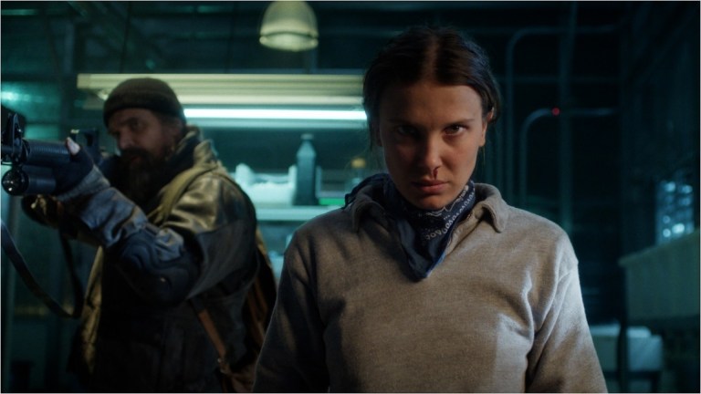 STRANGER THINGS. (L to R) David Harbour as Jim Hopper and Millie Bobby Brown as Eleven in STRANGER THINGS. Cr. Courtesy of Netflix © 2025