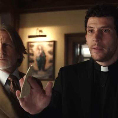 Daniel Craig and Josh O'Connor in Wake Up Dead Man