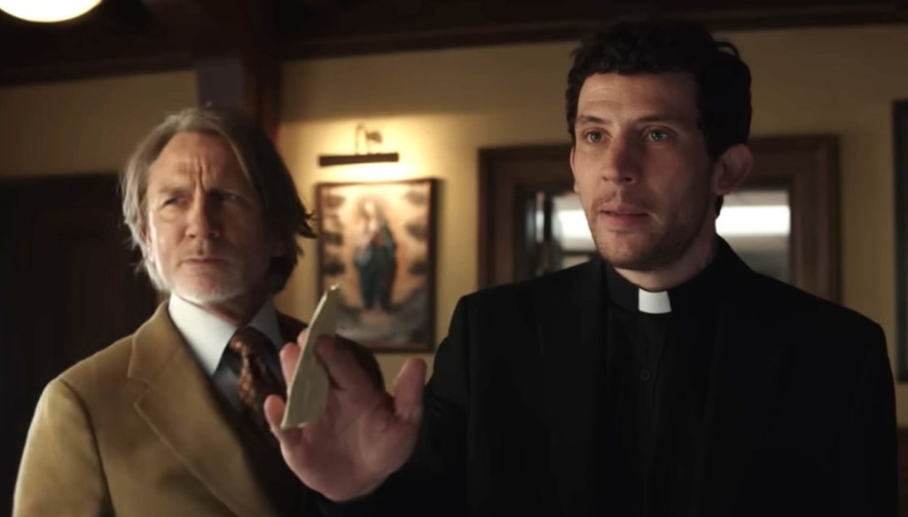 Daniel Craig and Josh O'Connor in Wake Up Dead Man