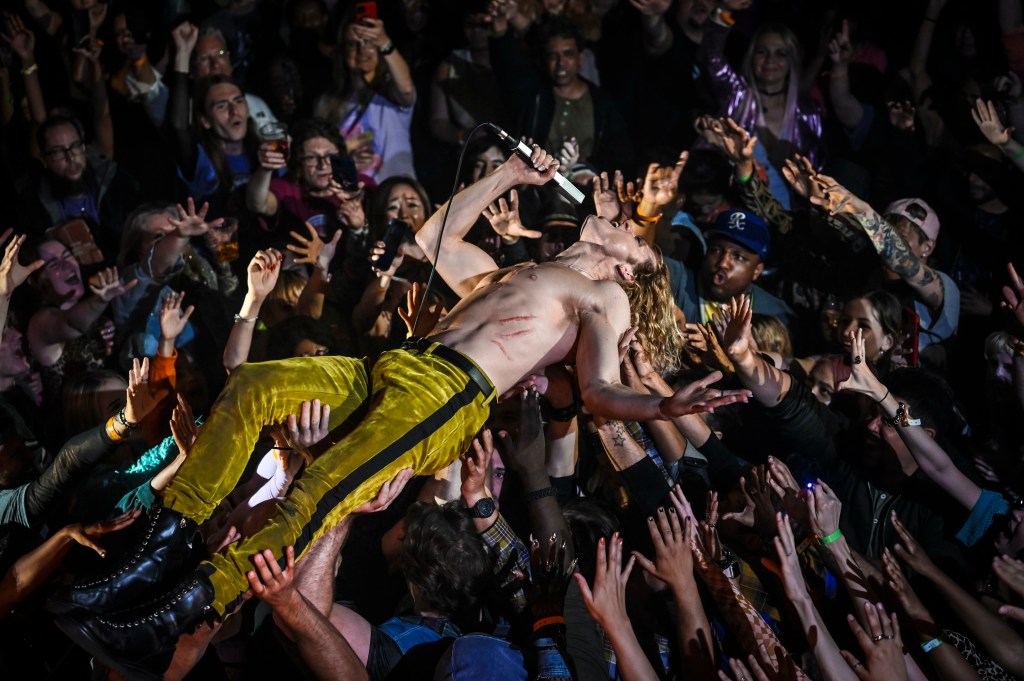 The vampire Lestat crowd surfs. 