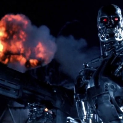 A machine soldier amid the apocalypse in Terminator 2: Judgment Day.