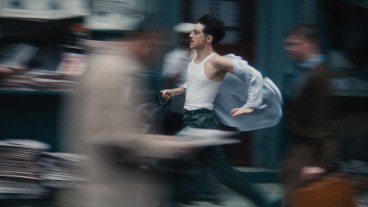 Timothee Chalamet running in Marty Supreme