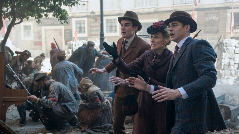Dónal Finn, Natascha McElhone, Hero Fiennes Tiffin. Photo credit: Daniel Smith/Prime