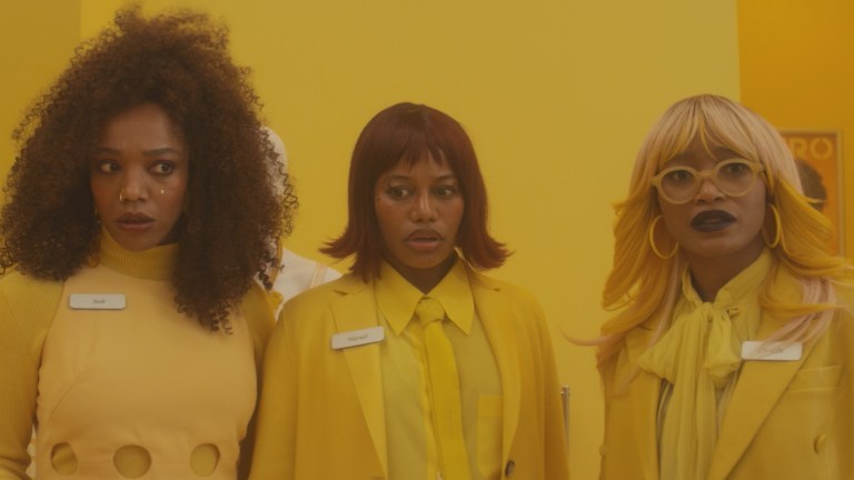 Taylour Paige, Naomi Ackie, and Keke Palmer in I Love Boosters.