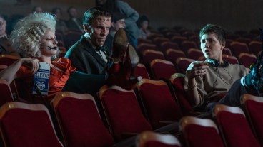 Maggie Gyllenhaal and Jessie Buckley on The Bride set