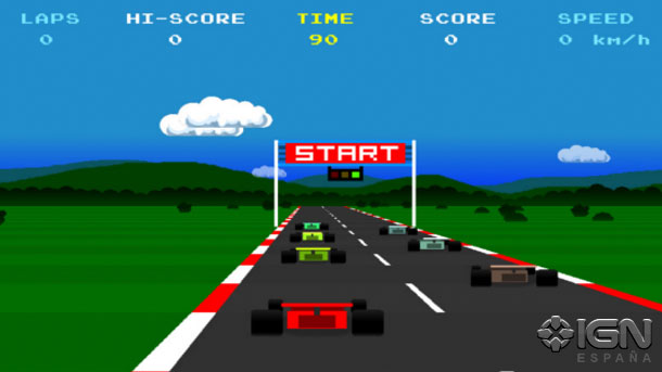 Racing at high speed using very limited graphics.