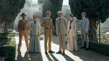 Joseph Fiennes, Zine Tseng, Dónal Finn, Hero Fiennes Tiffin, Natascha McElhone, Max Irons. Photo credit: Daniel Smith/Prime