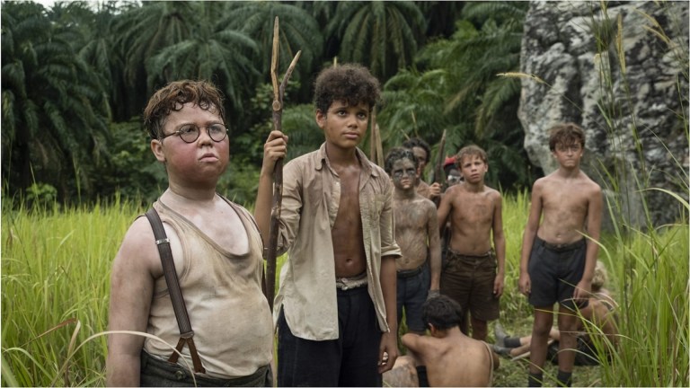 David McKenna, Winston Sawyers, Ike Talbut, as Piggy, Ralp and Simon in the BBC's Lord of the Flies