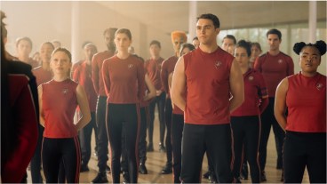 Bella Shepard as Genesis Lythe and George Hawkins as Darem Reymi in season 1, episode 3 of Star Trek: Starfleet Academy streaming on Paramount+. Photo Credit: John Medland/Paramount+