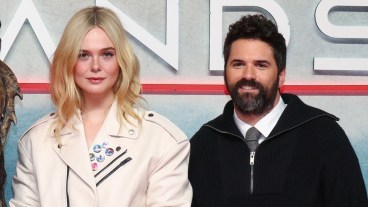 Dan Trachtenberg and Elle Fanning at Predator Badlands premiere