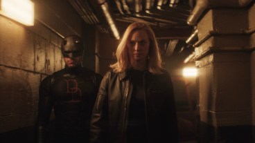 L-R: Matt Murdock / Daredevil (Charlie Cox) and Karen Page (Deborah Ann Woll) in Marvel Television's DAREDEVIL: BORN AGAIN, exclusively on Disney+. Photo courtesy of Marvel Television. © 2026 MARVEL.