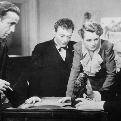 Scene from Maltese Falcon. Motion pictured released in 1941. | Version of: 'The Maltese Falcon' by Dashiell Hammett.