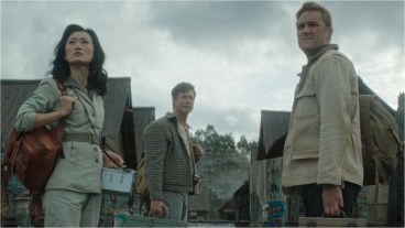 Mari Yamamoto, Anders Holm and Wyatt Russell in Monarch Legacy of Monsters Season 2