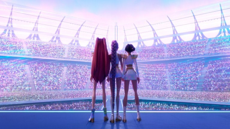 KPOP DEMON HUNTERS - When they aren't selling out stadiums, Kpop superstars Rumi, Mira and Zoey use their secret identities as badass demon hunters to protect their fans from an ever-present supernatural threat. Together, they must face their biggest enemy yet – an irresistible rival boy band of demons in disguise. ©2025 Netflix