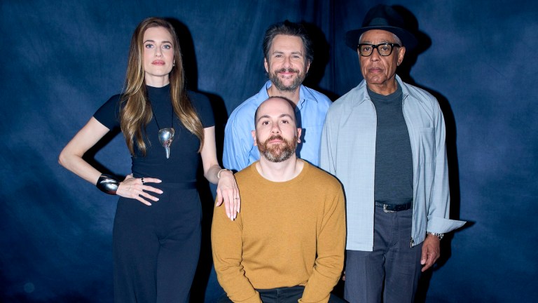 Allison Williams, Charlie Day, Giancarlo Esposito, and Director Peter Warren in Den of Geek studio at SXSW 2026.