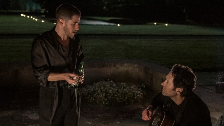 Nick Jonas as Danny and Paul Rudd as Rick in Power Ballad.