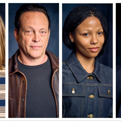 Maya Hawke, Vince Vaughn, Myha'la, and Adam Scott in Den of Geek studio at SXSW 2026.