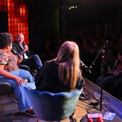AUSTIN, TEXAS - MARCH 10: Dulce Sloan, Paul Scheer and CEO of Comic Relief US Alison Moore speak during a discussion at Comic Relief's Permission to Laugh: Using Comedy as a Force for Good live comedy event during the 2024 SXSW Conference and Festival at Esther’s Follies on March 10, 2024 in Austin, Texas. (Photo by Daniel Boczarski/Getty Images for Comic Relief US)