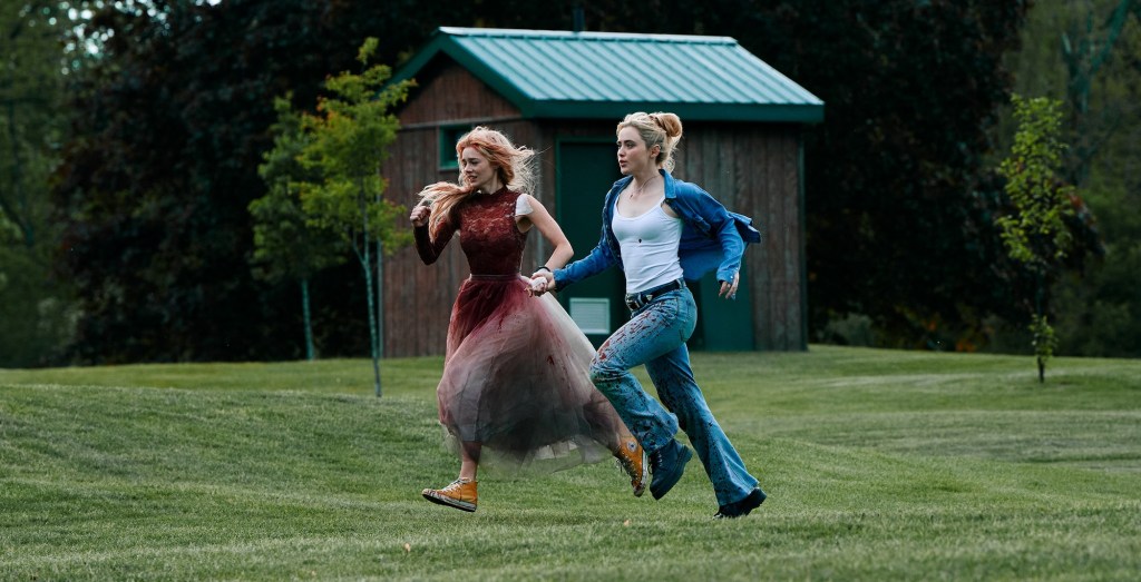 Samara Weaving and Kathryn Newton in Ready or Not 2