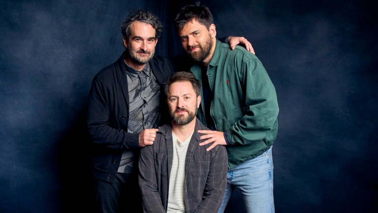 Jay Duplass, Cooper Raiff, and Adam Cayton-Holland in Den of Geek studio at SXSW 2026.